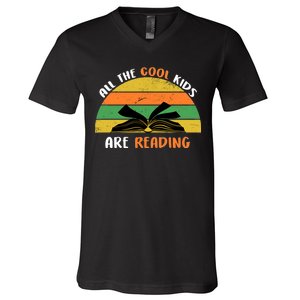 All The Cool Kids Are Reading V-Neck T-Shirt