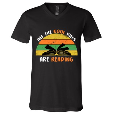 All The Cool Kids Are Reading V-Neck T-Shirt