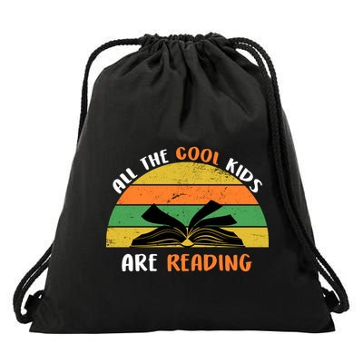All The Cool Kids Are Reading Drawstring Bag