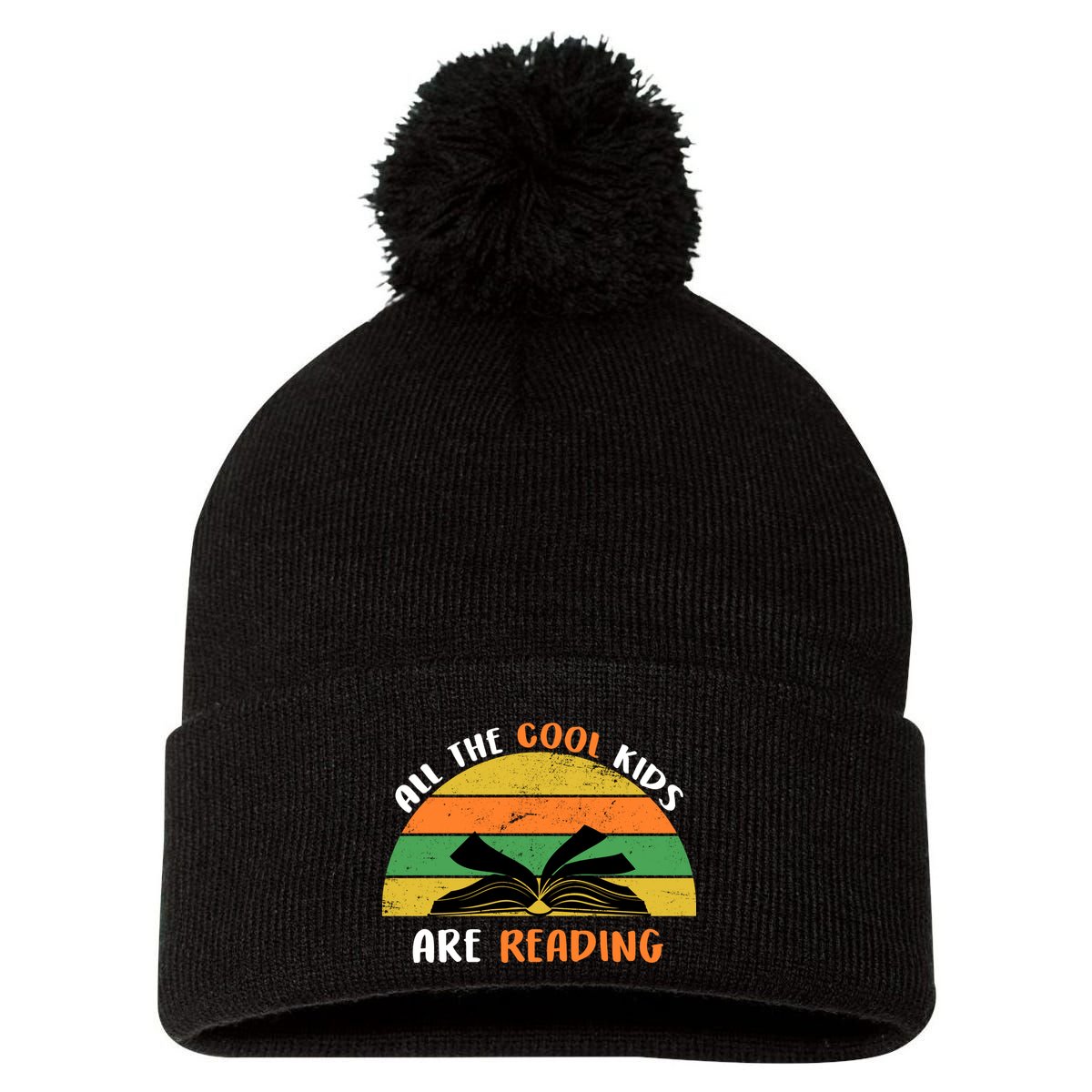 All The Cool Kids Are Reading Pom Pom 12in Knit Beanie