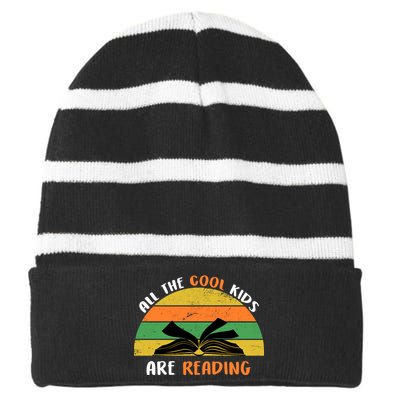 All The Cool Kids Are Reading Striped Beanie with Solid Band