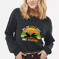 All The Cool Kids Are Reading Cropped Pullover Crew