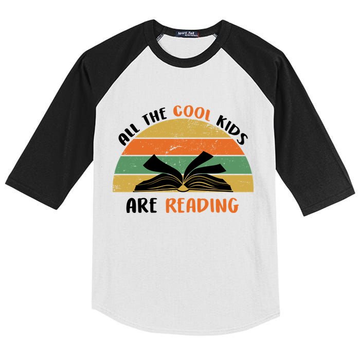 All The Cool Kids Are Reading Kids Colorblock Raglan Jersey