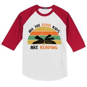 All The Cool Kids Are Reading Kids Colorblock Raglan Jersey