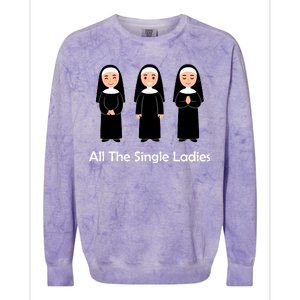 All The Single Ladies Nun Colorblast Crewneck Sweatshirt