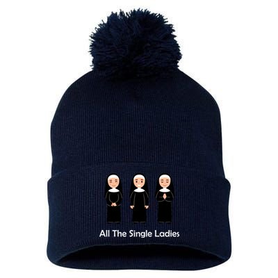 All The Single Ladies Nun Pom Pom 12in Knit Beanie