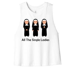 All The Single Ladies Nun Women's Racerback Cropped Tank