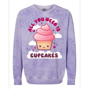 All You Need Is Cupcakes Colorblast Crewneck Sweatshirt