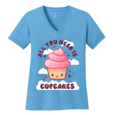 All You Need Is Cupcakes Women's V-Neck T-Shirt