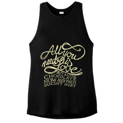 All You Need is Love but a Little Chocolate Doesn't Hurt Valentine's Day Ladies PosiCharge Tri-Blend Wicking Tank
