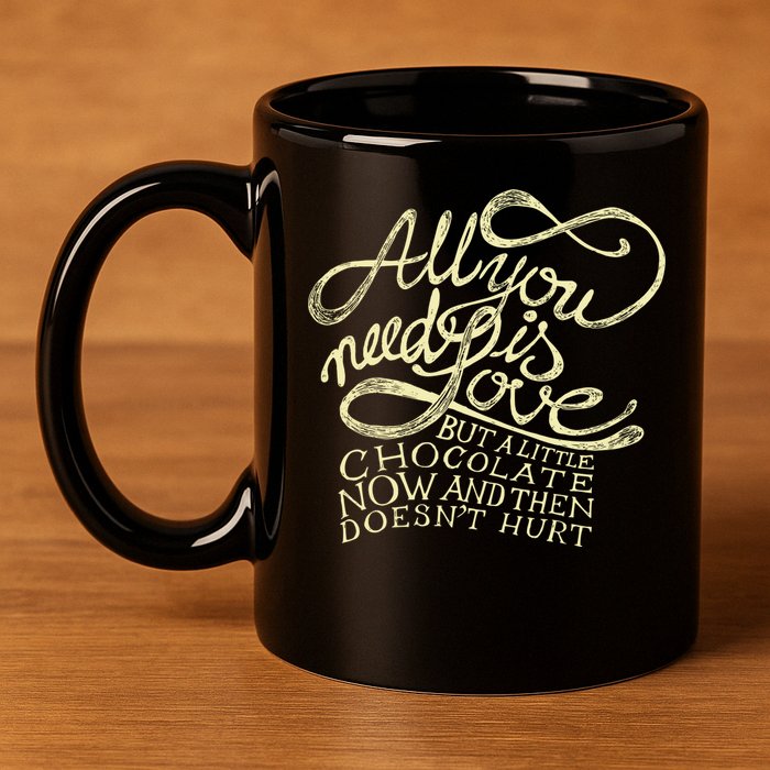 All You Need is Love but a Little Chocolate Doesn't Hurt Valentine's Day 11oz C Handle Ceramic Mug