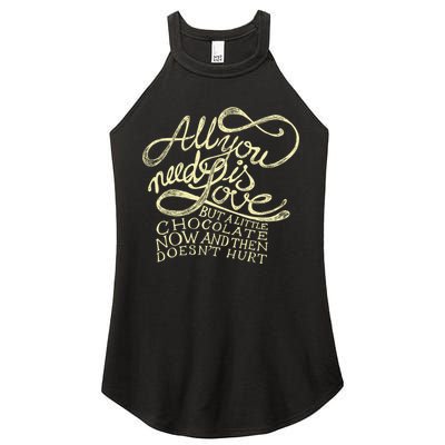 All You Need is Love but a Little Chocolate Doesn't Hurt Valentine's Day Women's Perfect Tri Rocker Tank