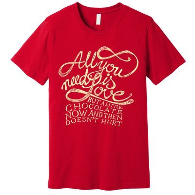 All You Need is Love but a Little Chocolate Doesn't Hurt Valentine's Day Premium T-Shirt