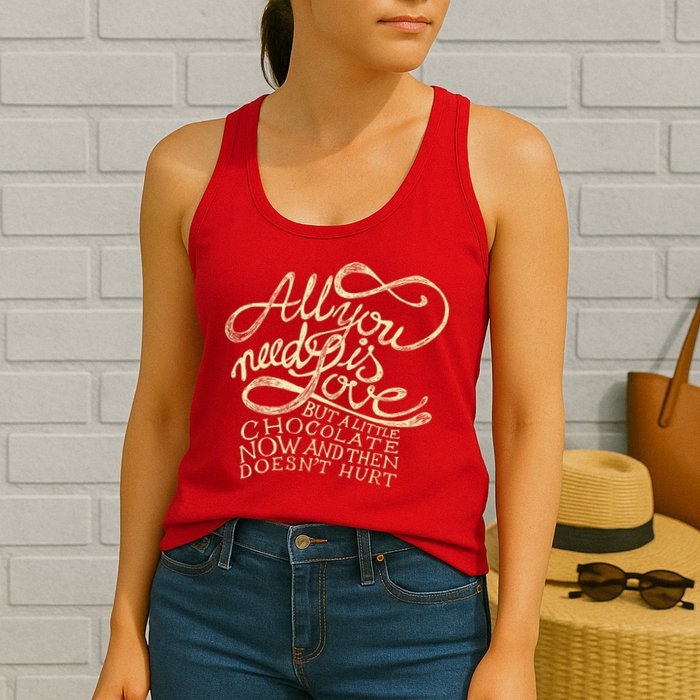 All You Need is Love but a Little Chocolate Doesn't Hurt Valentine's Day Womens Tank Top