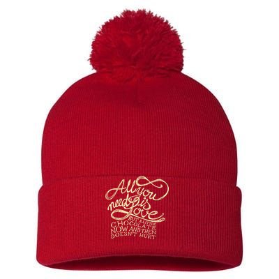 All You Need is Love but a Little Chocolate Doesn't Hurt Valentine's Day Pom Pom 12in Knit Beanie