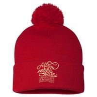 All You Need is Love but a Little Chocolate Doesn't Hurt Valentine's Day Pom Pom 12in Knit Beanie