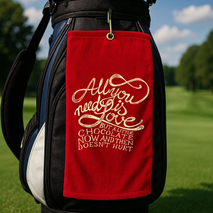 All You Need is Love but a Little Chocolate Doesn't Hurt Valentine's Day Golf Towel