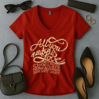 All You Need is Love but a Little Chocolate Doesn't Hurt Valentine's Day Women's V-Neck T-Shirt