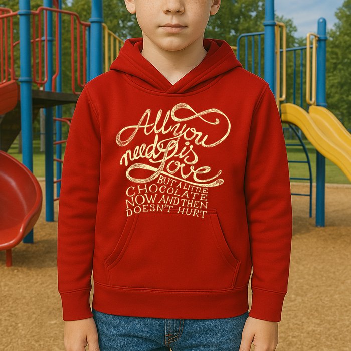 All You Need is Love but a Little Chocolate Doesn't Hurt Valentine's Day Kids Hoodie