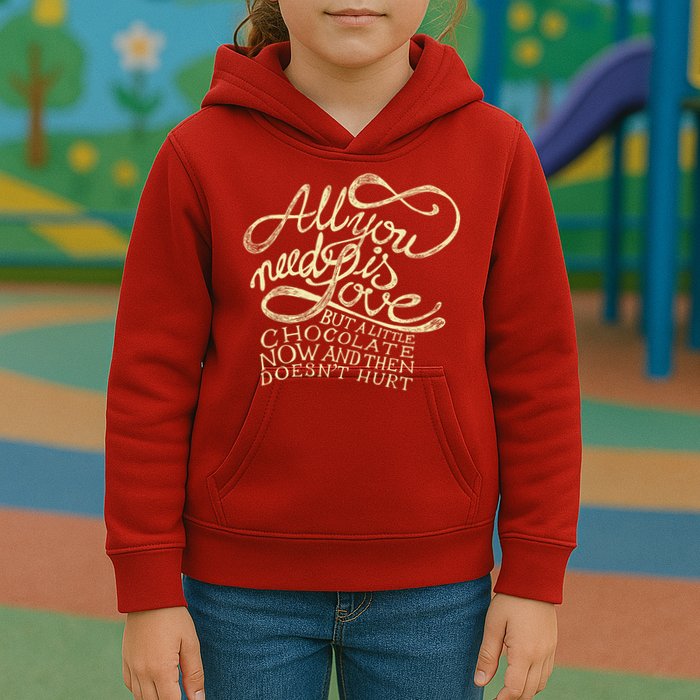 All You Need is Love but a Little Chocolate Doesn't Hurt Valentine's Day Kids Hoodie