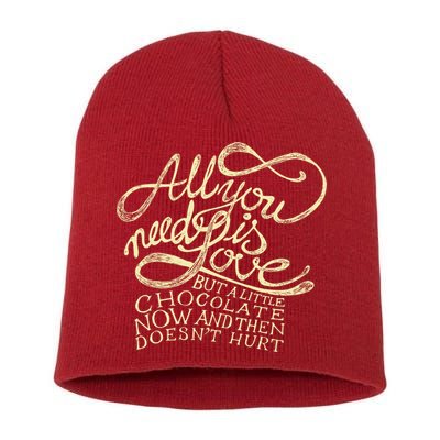 All You Need is Love but a Little Chocolate Doesn't Hurt Valentine's Day Short Acrylic Beanie