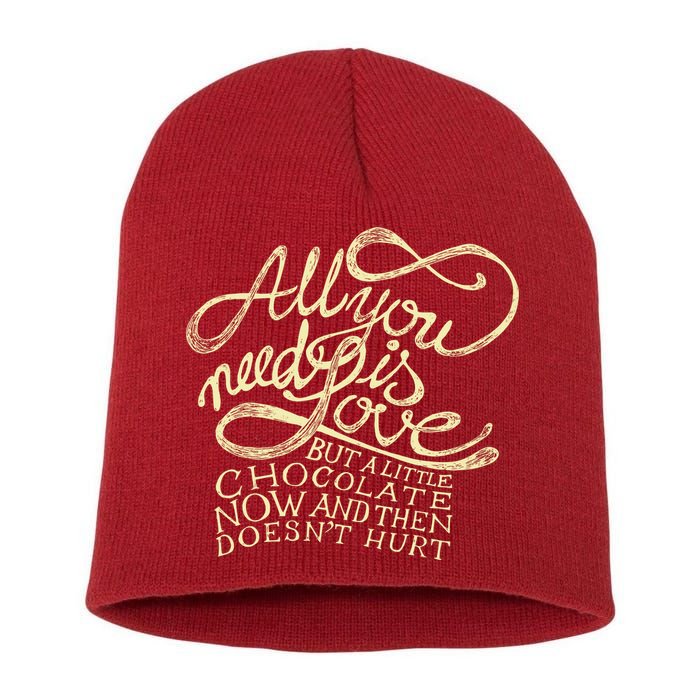 All You Need is Love but a Little Chocolate Doesn't Hurt Valentine's Day Short Acrylic Beanie