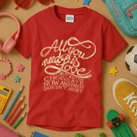 All You Need is Love but a Little Chocolate Doesn't Hurt Valentine's Day Kids T-Shirt