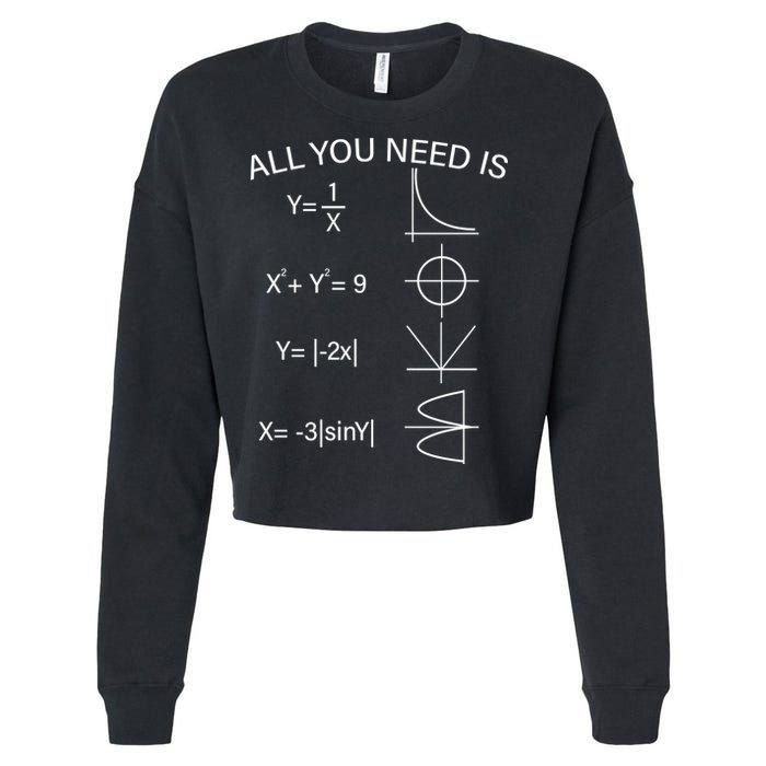 All You Need Is Love Math Equation Cropped Pullover Crew