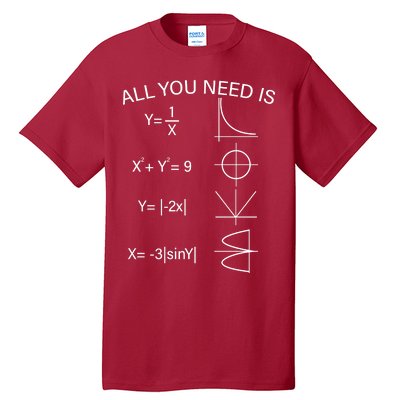 All You Need Is Love Math Equation Tall T-Shirt