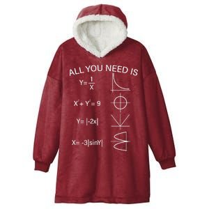 All You Need Is Love Math Equation Hooded Wearable Blanket