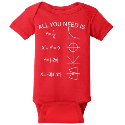 All You Need Is Love Math Equation Baby Bodysuit