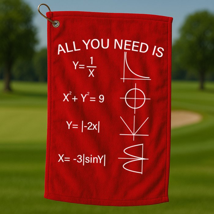 All You Need Is Love Math Equation Golf Towel