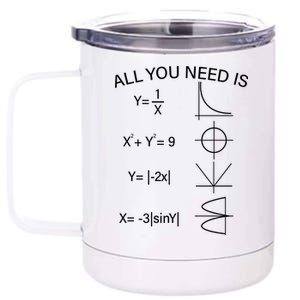 All You Need Is Love Math Equation 12 oz Stainless Steel Tumbler Cup