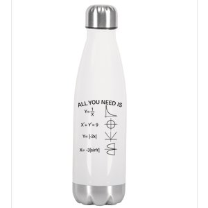 All You Need Is Love Math Equation Stainless Steel Insulated Water Bottle