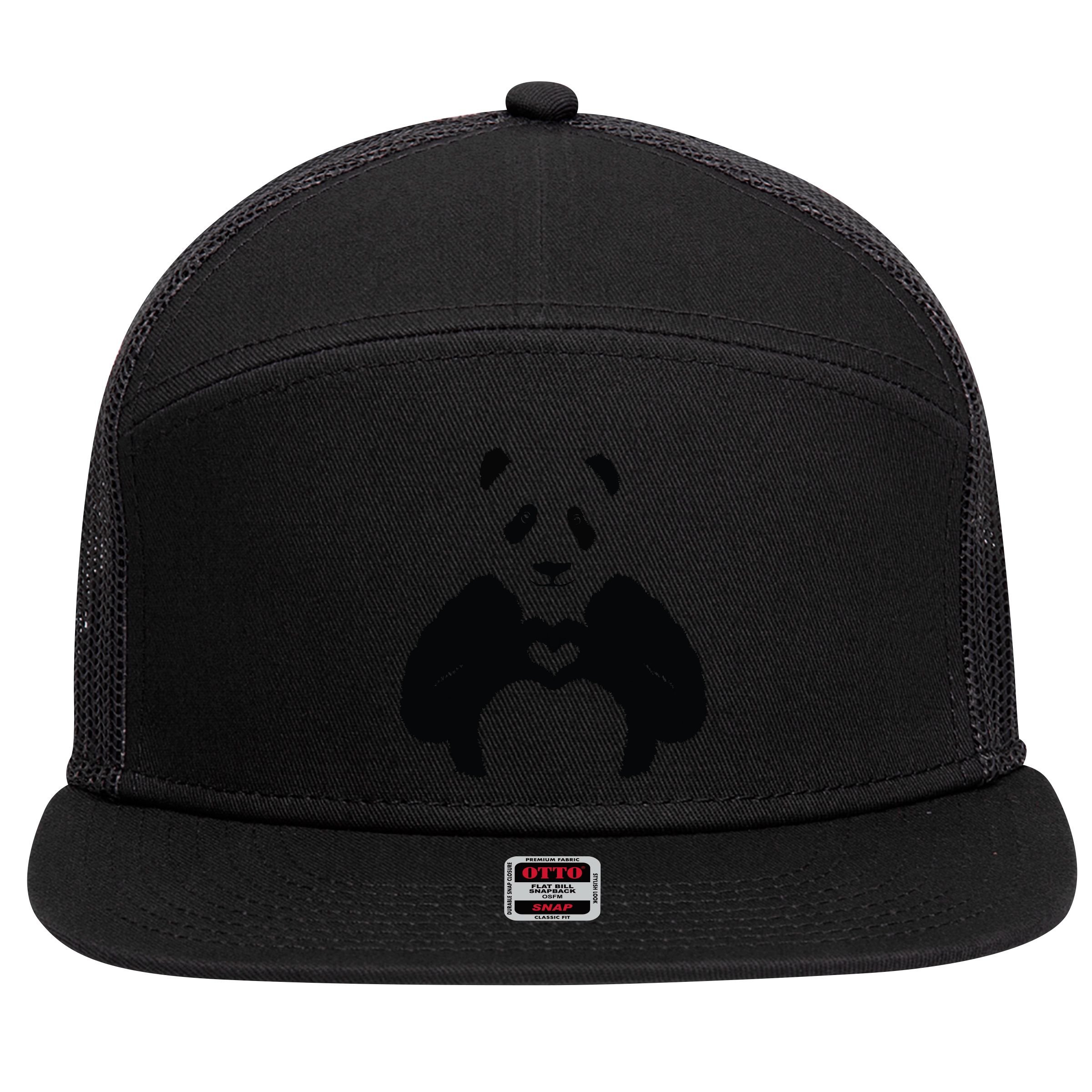 All You Need Is Love Panda 7 Panel Mesh Trucker Snapback Hat