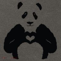 All You Need Is Love Panda Cotton Canvas Backpack