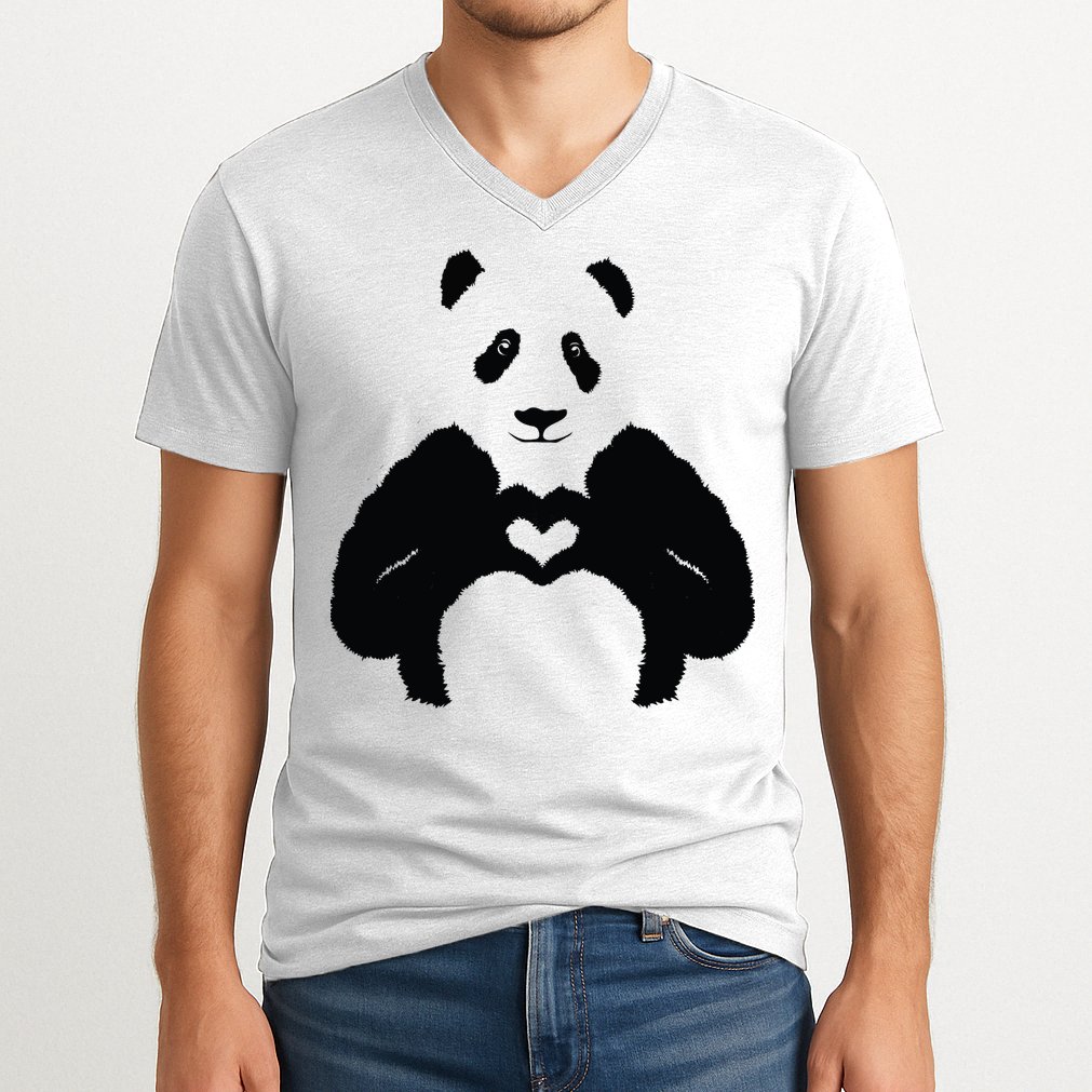 All You Need Is Love Panda V-Neck T-Shirt