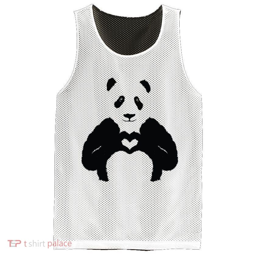 All You Need Is Love Panda Mesh Reversible Basketball Jersey Tank