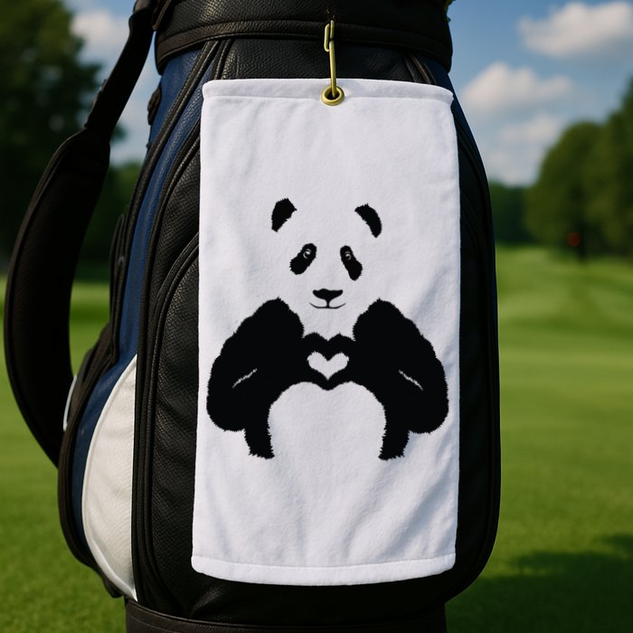 All You Need Is Love Panda Golf Towel