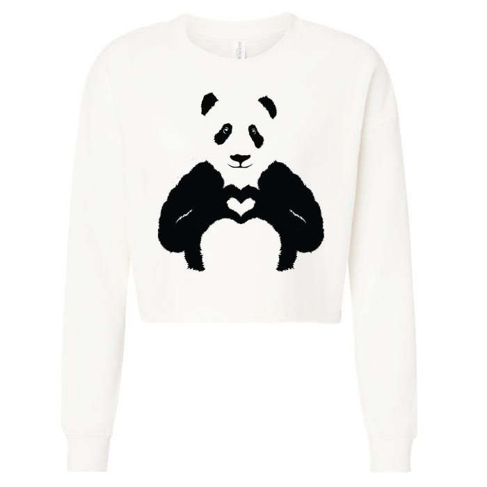 All You Need Is Love Panda Cropped Pullover Crew