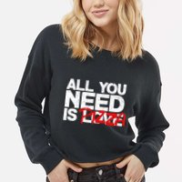 All You Need Is Pizza Cropped Pullover Crew