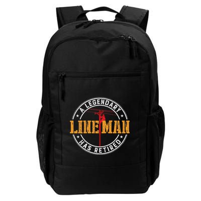 A Legendary Lineman Has Retired Funny Retirement Lineman Daily Commute Backpack
