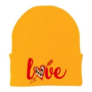 Arrow Love Leopard Gift Valentine Day Knit Cap Winter Beanie