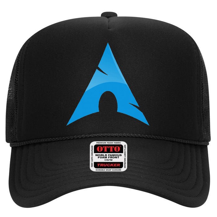 Arch Linux Lover With Logo Open Source Os High Crown Mesh Back Trucker Hat