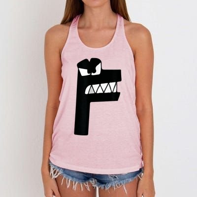 Alphabet Lore Latter F Women's Knotted Racerback Tank