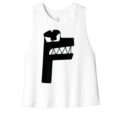 Alphabet Lore Latter F Women's Racerback Cropped Tank