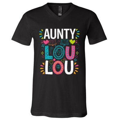 Aunty Lou Lou Best Auntie Ever Mothers Day V-Neck T-Shirt