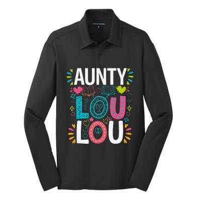 Aunty Lou Lou Best Auntie Ever Mothers Day Silk Touch Performance Long Sleeve Polo