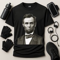 Abraham Lincoln Large Portrait Picture Cooling Performance Crew T-Shirt