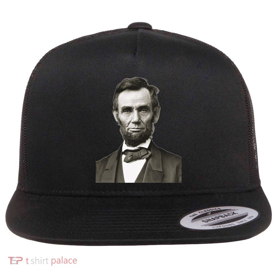Abraham Lincoln Large Portrait Picture Flatbill Hat
